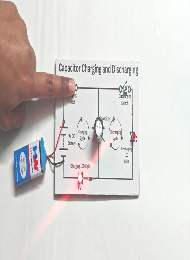 ESPtronics تجربة شحن وتفريغ المكثف من إي إس بيترونيكس، مشروع علمي فيزيائي، نموذج عملي لطلاب الصف الثاني عشر - Image 3